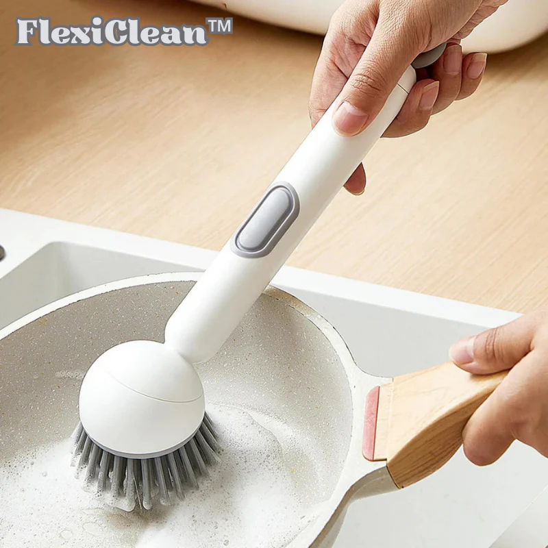 FlexiClean™ | Drehbare Topfbürste mit Seifenspender