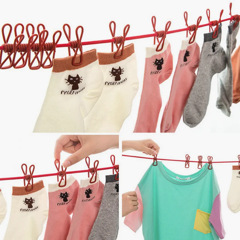 FlexiDry⢠| Dehnbare Wäscheleine mit 12 Klammern (1+1 GRATIS) - Image 5